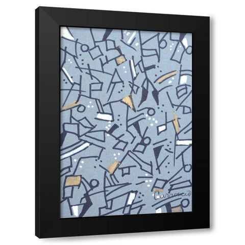Tribal II Black Modern Wood Framed Art Print with Double Matting by Carroccio, Lisa