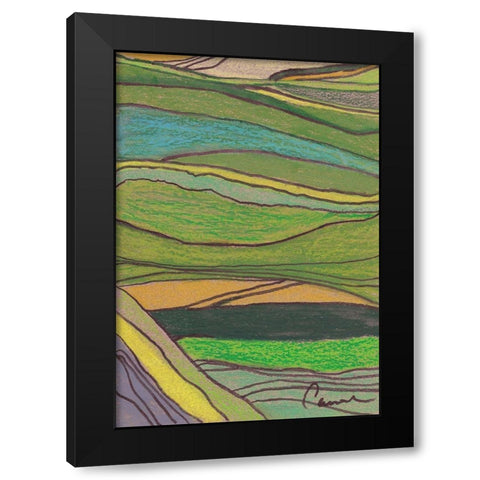 Landscape Abstract Black Modern Wood Framed Art Print with Double Matting by Carroccio, Lisa
