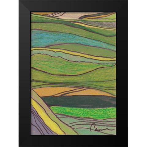 Landscape Abstract Black Modern Wood Framed Art Print by Carroccio, Lisa