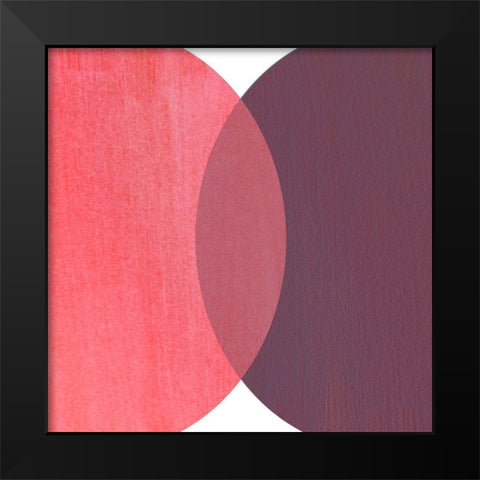 Abstract Circles Red Black Modern Wood Framed Art Print by Inuit