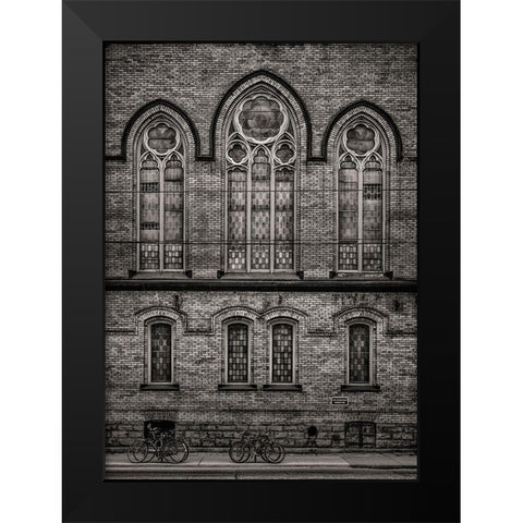 Church Facade Black Modern Wood Framed Art Print by Carson, Brian
