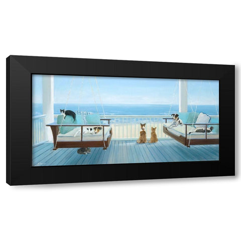 Hanging Out Black Modern Wood Framed Art Print by Saxe, Carol