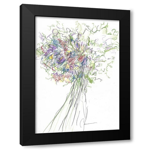 Bouquet Black Modern Wood Framed Art Print by Carroccio, Lisa