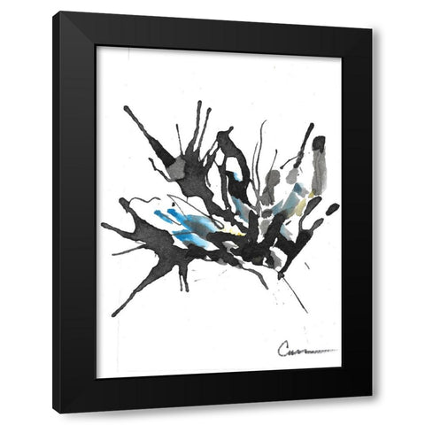 Flower Abstract Black Modern Wood Framed Art Print by Carroccio, Lisa