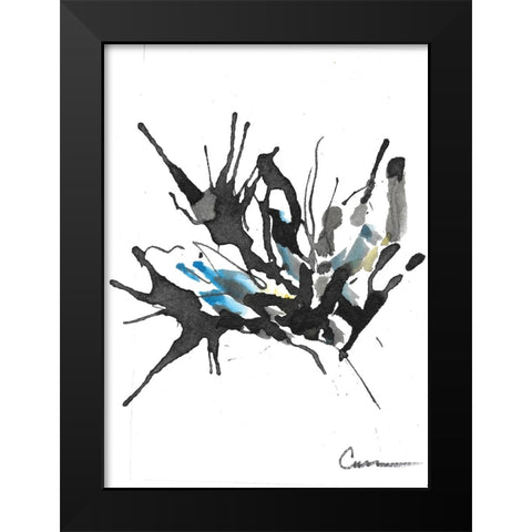 Flower Abstract Black Modern Wood Framed Art Print by Carroccio, Lisa