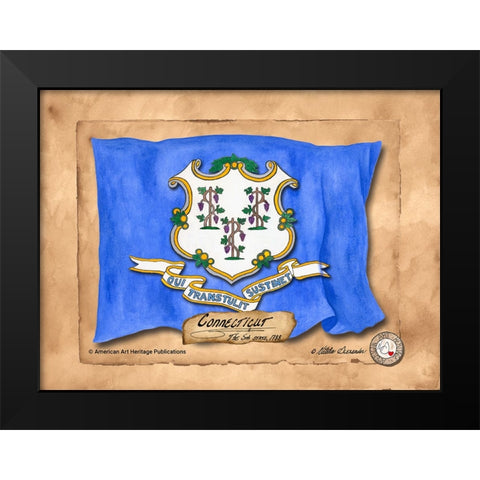 Connecticut-Solo with background  Black Modern Wood Framed Art Print by Alexander, Natalie