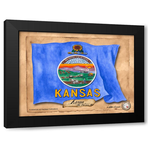 Kansas-Solo with background Black Modern Wood Framed Art Print by Alexander, Natalie
