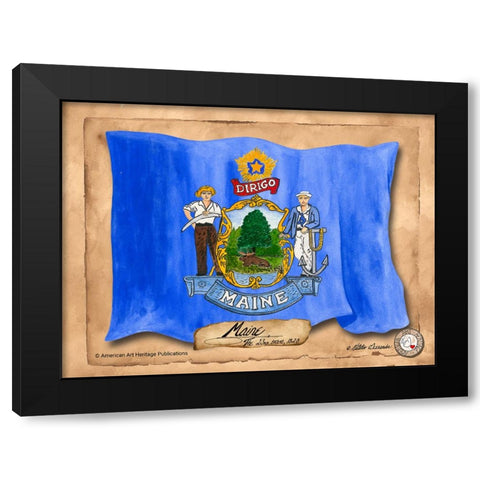 Maine-Solo with background Black Modern Wood Framed Art Print by Alexander, Natalie