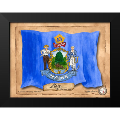 Maine-Solo with background Black Modern Wood Framed Art Print by Alexander, Natalie