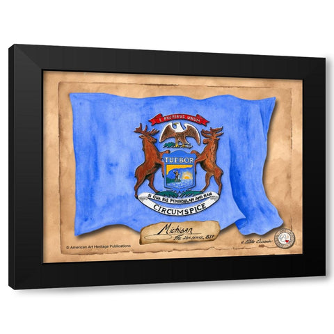 Michigan-Solo with background Black Modern Wood Framed Art Print with Double Matting by Alexander, Natalie