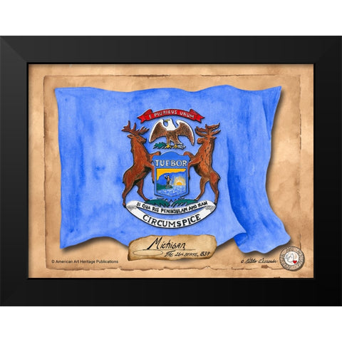 Michigan-Solo with background Black Modern Wood Framed Art Print by Alexander, Natalie