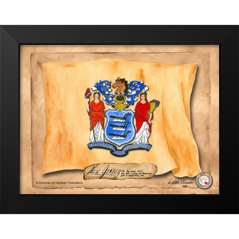 New Jersey-Solo with background Black Modern Wood Framed Art Print by Alexander, Natalie