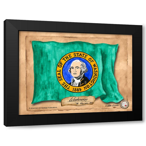 Washington-Solo with background Black Modern Wood Framed Art Print by Alexander, Natalie