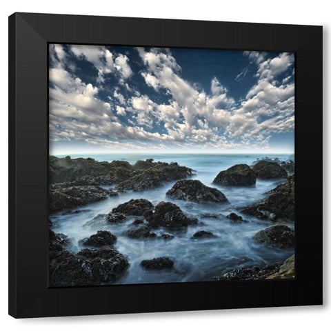 Ocean Seatide I, Color Black Modern Wood Framed Art Print with Double Matting by Anonymous
