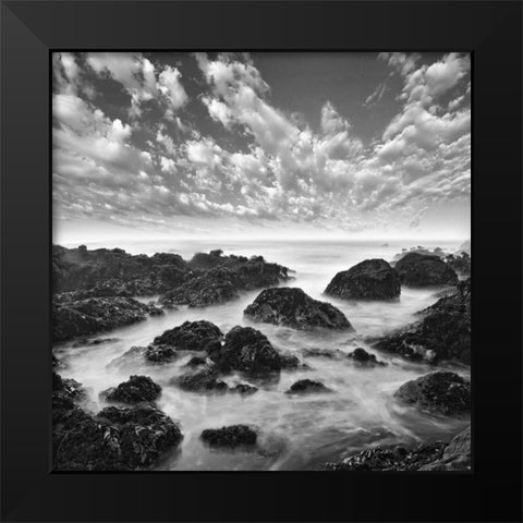 Ocean Seatide I Black Modern Wood Framed Art Print by Anonymous