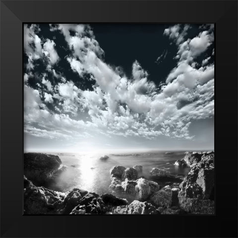 Ocean Seaside II Black Modern Wood Framed Art Print by Anonymous