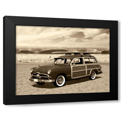 Vintage Woody Sepia Black Modern Wood Framed Art Print by Anonymous