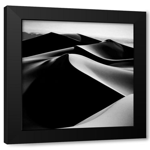Sand Dunes Black Modern Wood Framed Art Print by Anonymous