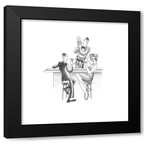 Lets Do Cocktails Black Modern Wood Framed Art Print by Vilar, Roger