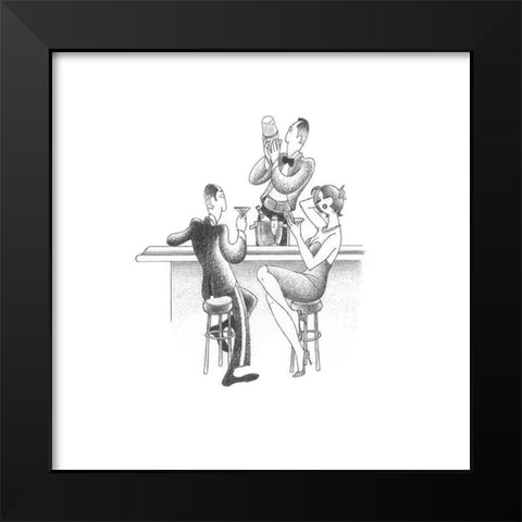Lets Do Cocktails Black Modern Wood Framed Art Print by Vilar, Roger