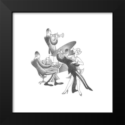 Lets Dance Black Modern Wood Framed Art Print by Vilar, Roger
