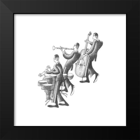 Cuban Trio Black Modern Wood Framed Art Print by Vilar, Roger