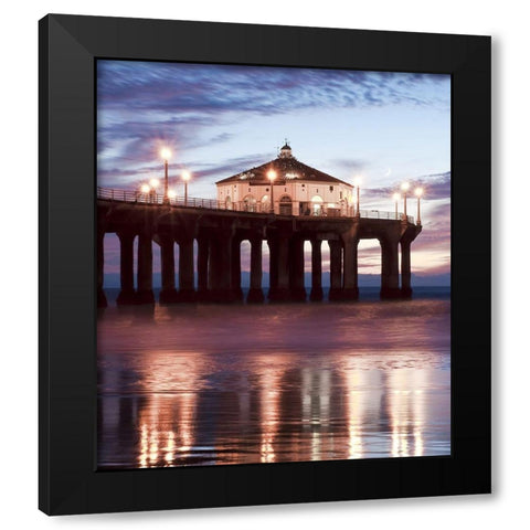 Manhattan Beach Pier,California II, Color Black Modern Wood Framed Art Print with Double Matting by Anonymous