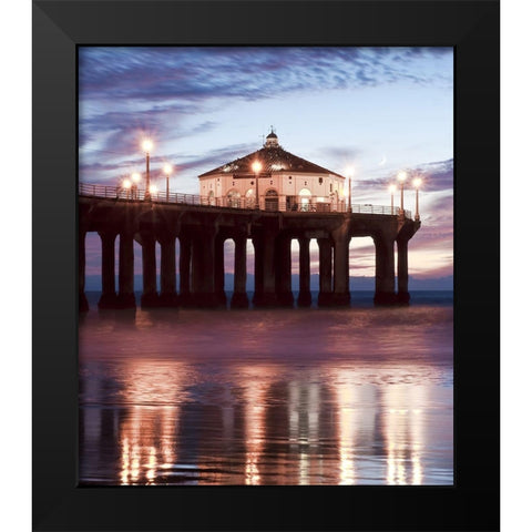 Manhattan Beach Pier,California II, Color Black Modern Wood Framed Art Print by Anonymous
