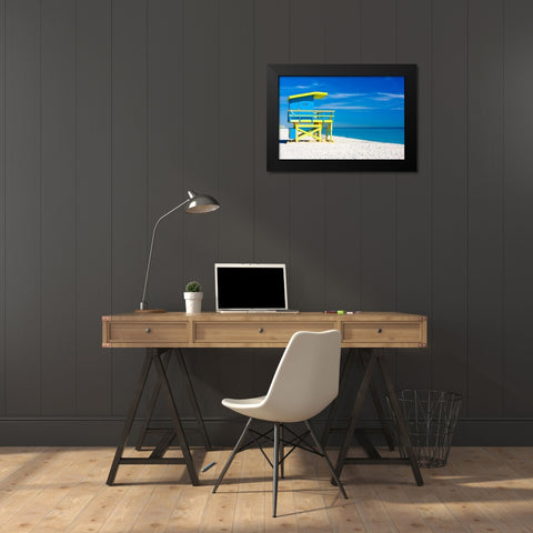 Lifeguard Stand III, Color Black Modern Wood Framed Art Print by Anonymous
