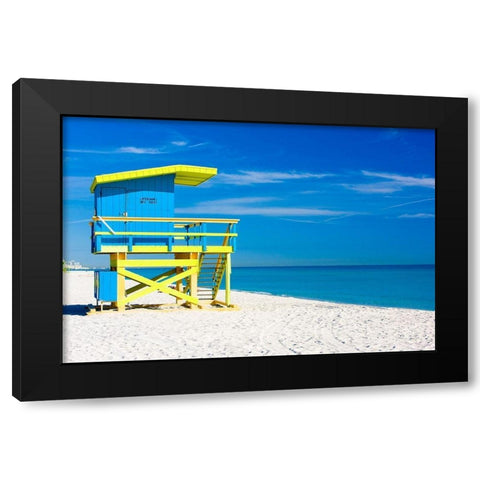 Lifeguard Stand III, Color Black Modern Wood Framed Art Print with Double Matting by Anonymous