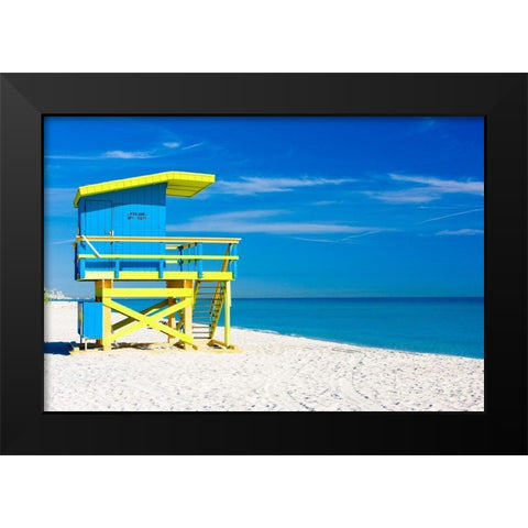 Lifeguard Stand III, Color Black Modern Wood Framed Art Print by Anonymous
