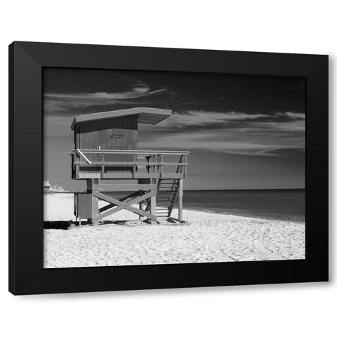 Lifeguard Stand III Black Modern Wood Framed Art Print with Double Matting by Anonymous