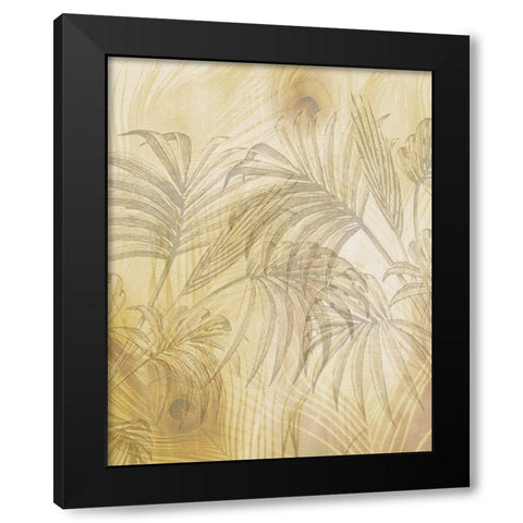 Feather Background Black Modern Wood Framed Art Print with Double Matting by Anonymous