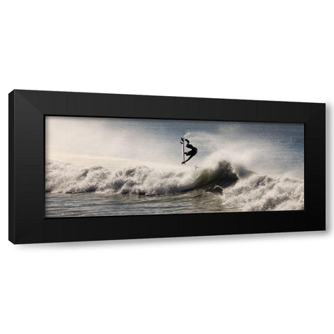 Super Surfer Black Modern Wood Framed Art Print with Double Matting by Anonymous