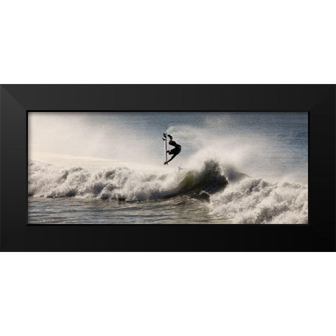 Super Surfer Black Modern Wood Framed Art Print by Anonymous