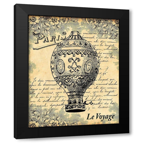 Le Voyage Black Modern Wood Framed Art Print by Lynea