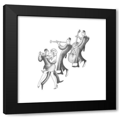 Follow The Rhythms Black Modern Wood Framed Art Print by Vilar, Roger