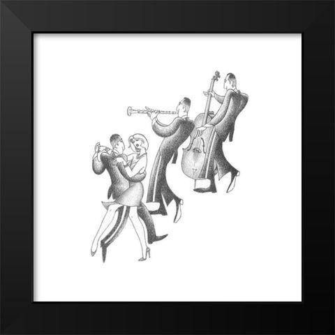 Follow The Rhythms Black Modern Wood Framed Art Print by Vilar, Roger