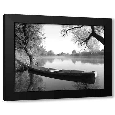 Tranquil Morning Black Modern Wood Framed Art Print by Anonymous