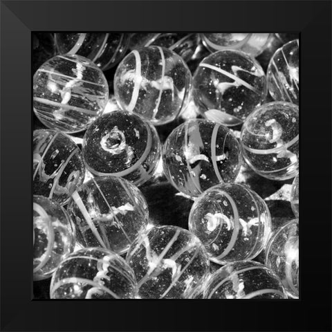 Glass Marbles II Black Modern Wood Framed Art Print by Anonymous