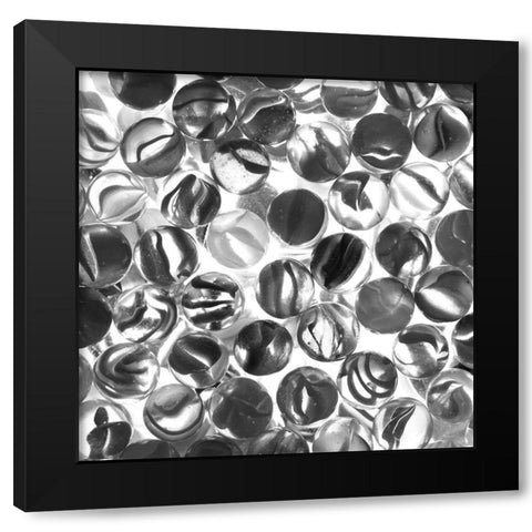 Glass Marbles II Black Modern Wood Framed Art Print by Anonymous