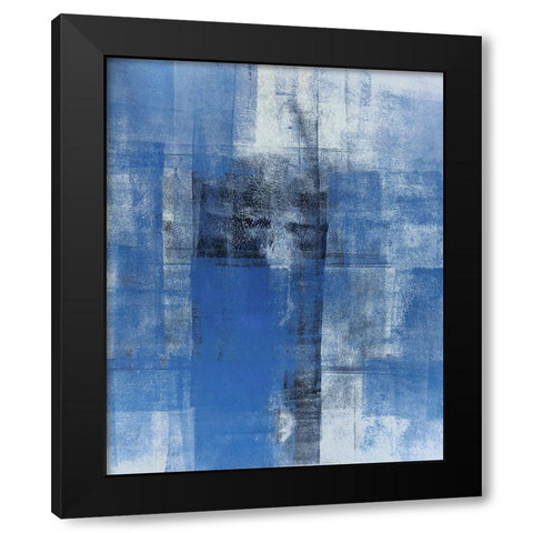 Cerulean Texture II Black Modern Wood Framed Art Print with Double Matting by Tice, C.