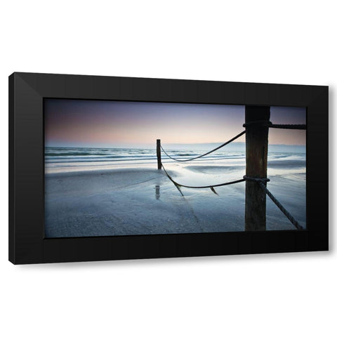 Poles at Dusk Black Modern Wood Framed Art Print with Double Matting by Anonymous