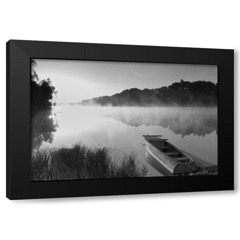 Fishermans Cove Black Modern Wood Framed Art Print by Anonymous