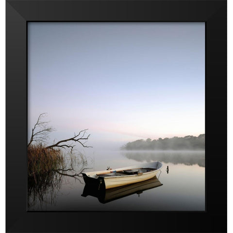 Quayside, Color Black Modern Wood Framed Art Print by Anonymous