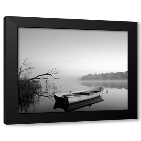 Quayside Black Modern Wood Framed Art Print with Double Matting by Anonymous