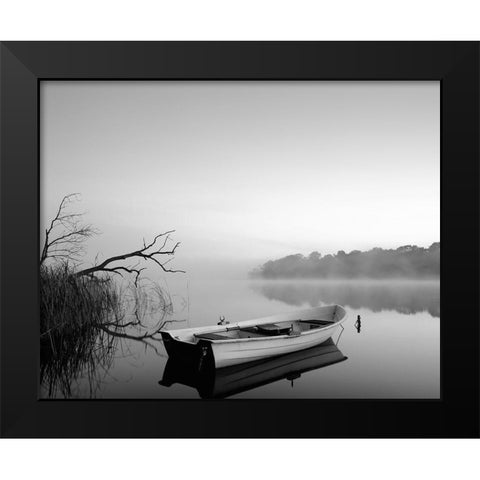 Quayside Black Modern Wood Framed Art Print by Anonymous