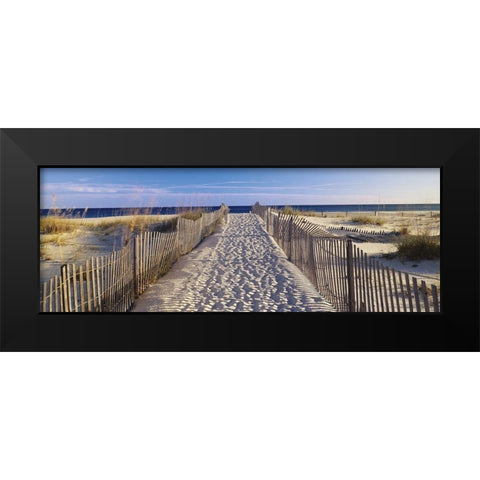 Sand Trail Black Modern Wood Framed Art Print by Anonymous