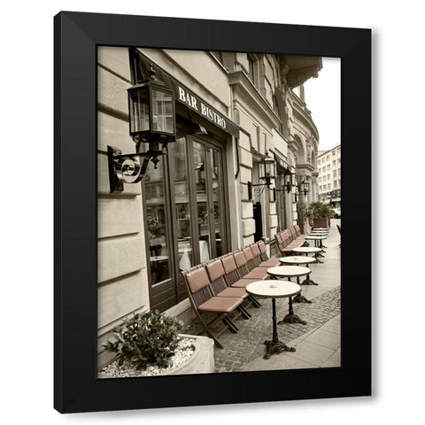 Bar Bistro Black Modern Wood Framed Art Print by Anonymous