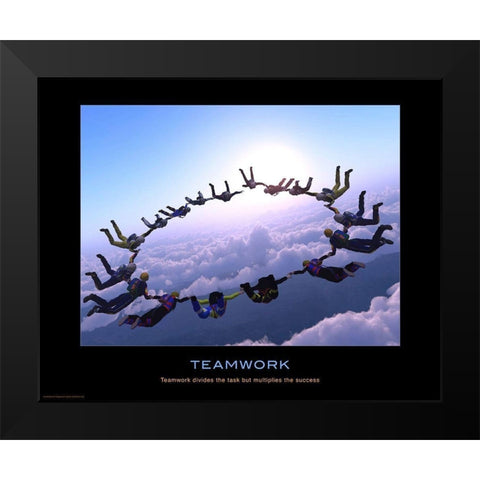Teamwork Black Modern Wood Framed Art Print by Anonymous